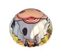 Cartoon Milk Cow Print Double Layers Shower Cap Bathing Shower Caps Ladies Men Shower Caps Salon Home Use