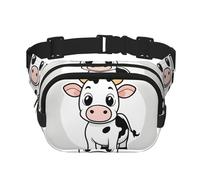 Cartoon Milk Cow print Fashion Waist Packs Crossbody Belt Bag Fanny Pack for Women Crossbody for Traveling Running, Black, One Size