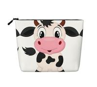 Cartoon Milk Cow Print Makeup Bag for Women,Portable Cosmetic Bag Toiletry Bag, Capacious Travel Makeup Organizer