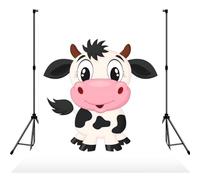 Cartoon Milk Cow Print Photo Studio Background 5x7ft Soft Photo Backdrop Curtain For Studio Content Creator Equipment