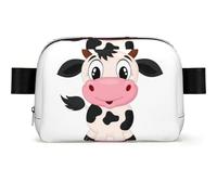 Cartoon Milk Cow Print Square Bumbag Fanny Pack for Men Women Adjustable Belt Bag Waterproof Cross Body Bag Chest Bag