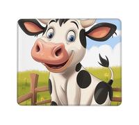 Cartoon Milk Cow Printed Gaming Mouse Pad 9.5x7.9 Inches, Non-Slip Rubber Base Laptop Mousepad Desk Mat with Stitched Edges for Gamer, Office, Home