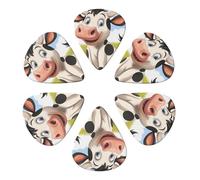 Cartoon Milk Cow Printed Guitar Picks Plectrum,Guitar accessories,6pcs 0.46mm