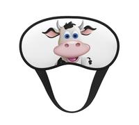 Cartoon Milk Cow Sleep Mask for Side Sleeper, Blackout Eye Mask for Women Men, Zero Pressure Sleeping Masks Soft Breathable Eye Cover Comfortable Blindfold Eyeshade for Night Sleep