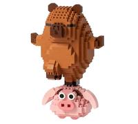 Cartoon Mini Building Blocks Capybara DIY Blocks, Creative Building Activity for Adults and Children, Stress Relief Construction Project, Desk Decoration Piece for Home and Office