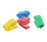 Cartoon Mini Desktop Stapler 4pcs Plastic Manual Office Stapler | Child Friendly Portable Set, Lightweight for Office and Desktop Decoration, Back to School Decorations Random Color