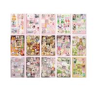 Cartoon Miniature Scene Sticker Dessert House Scenery Sticker for Scrapbooking Journaling Photo Album Phone Case Luggage Vintage Book for Scrapbooking