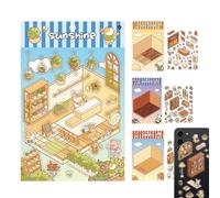 Cartoon Miniature Scene Stickers | 3D Effect Scrapbook Decals,Stress Relief Landscaping Decals for Craft Enthusiasts Teens Kids Themed Events Greeting Card Notebook School Activity