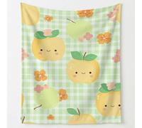 Cartoon Minimalist Microfiber Throw Blanket Ultra Soft Soft Modern Pop Art Grid Pattern Fruits Cozy Warm Lightweight Decorative Blanket Flannel Blanket for Bed 27in × 40in (70cm × 100cm)