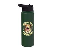 Cartoon Mix Breed Dog Lab Cross I Wanna be a Labrastaff Stainless Steel Insulated Water Bottle