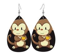 Cartoon Monkey Holding Fruit Women'S Dangle Earrings Luxurious Dangle Hoop Earrings Fashionable Drop Earring For Married Festival Accessories