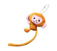 Cartoon Monkey Keychain - Mini Plush Stuffed Doll Pendant, Adorable Animal Keyring Holder Ornament | Charm Accessory Cute Backpack Hanging Decor Car Key Gift Collectible For Boys Girls Kids Unique