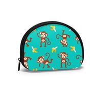 Cartoon Monkey Love Banana Sloth Music Insane Coin Purse Wallets Change Pouch Stylish Key Holder Zipper Small Cosmetic Makeup Bags
