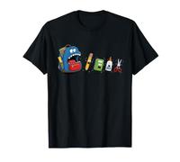 Cartoon Monster School Bag Eating School Supplies T-Shirt