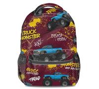 Cartoon Monster Truck Print Backpack, Kids' Wild Racing Theme School Bag, 3D Children's Backpack, Preschool Rucksack (print 3)