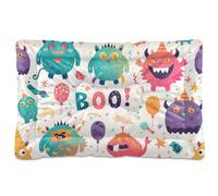 Cartoon Monsters Boo Washable Dog Beds Crate Pad Soft Comfortable Anti-Slip Bottom Pet Mat for Large Jumbo Medium Small Dogs 36" x 24"