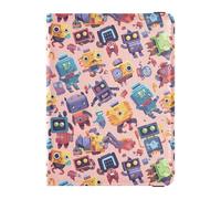 Cartoon monsters Machine Robots Leather Passport Holder for Travel Secure Hidden Money&Card Case for Men Business Trip