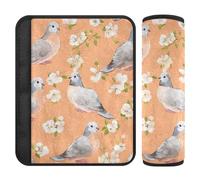 Cartoon Mourning Dove Birds Peach 2 Pack Padded Seatbelt Strap Cover More Comfort Driving for Backpack accesorios para carro