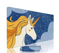 Cartoon Mouse Mat Large Gaming Mouse Pad Horse Computer Keyboard Pads xxl 1000x500x3mm Waterproof Smooth Cloth Surface with Rubber Base Non-Slip Desk Matt with Stitched Edges for PC Laptop w-4546