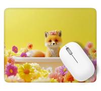Cartoon Mouse Mat, Small Mouse Pad Fox Waterproof Gaming Mousepad, Mini Desk Mat 60 x 40 cm with Anti-Slip Base, Stitched Edges Mousepad, Keyboard, Mousemats for Desk, Office, Gifts for Women p1j-657