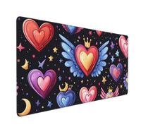 Cartoon Mouse Mat xxl Gaming Mouse Pad 700x300 mm non Slip Desk Mat, Love Extended Large Mousepad Waterproof & Durable & Stitched Edges Keyboard Mat for Home, Office, Gaming Room (28x12 Inch) 2S-897