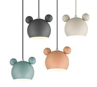Cartoon Mouse Pendant Light Nordic Creative Iron Chandelier Cute Fun 's Bedroom Ceiling Lamp Round Lamp Shade Hanging Lights for Cafe Dining Room Bedroom