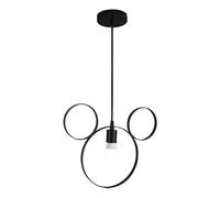 Cartoon Mouse Pendant Lights Creative Cute Hanging Lights Fixture Led Modern Wrought Iron Ceiling Lamp Nordic Decor Chandelier For Children's Bedroom Dinning Room Kitchen Island (1-Light,Black)