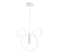 Cartoon Mouse Pendant Lights Creative Cute Hanging Lights Fixture Led Modern Wrought Iron Ceiling Lamp Nordic Decor Chandelier For Children's Bedroom Dinning Room Kitchen Island (1-Light,White)
