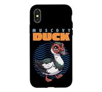 Cartoon Muscovy Duck Waterfowl Animal Lover Cute Ducks Case for iPhone X/XS