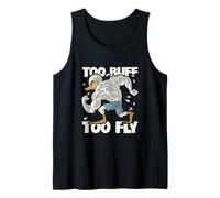 Cartoon Muscular Duck Too Buff Too Fly Funny Workout Tank Top
