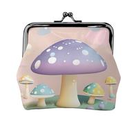 Cartoon Mushroom Coin Purse.Double Sided Coin Purse for Women, Small PU Leather Card Holder