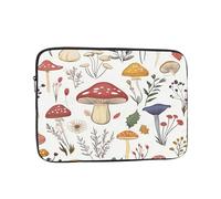 Cartoon Mushroom Floral Shockproof Laptop Sleeve 13 Inch, Oxford Fabric Case With Foam Padding, Lightweight Protective Cover For Pad Notebook, Business School Travel Use