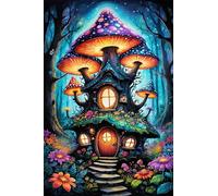 Cartoon Mushroom Flowers Jigsaw Puzzles for Adults 500 Pieces Educational Toys Challenging Game 500 Piece Puzzles for Adults for The Whole for Women Gifts for Men