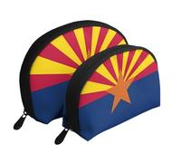 Cartoon mushroom Moon Cosmetic Bag, Travel Makeup Pouch, Portable Waterproof Cosmetic Pouch for Girls Women., Arizona Flag, One Size