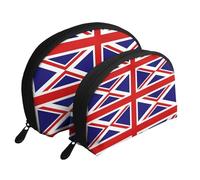 Cartoon mushroom Moon Cosmetic Bag, Travel Makeup Pouch, Portable Waterproof Cosmetic Pouch for Girls Women., UK Flag, One Size