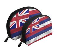 Cartoon mushroom Moon Cosmetic Bag, Travel Makeup Pouch, Portable Waterproof Cosmetic Pouch for Girls Women., Flag Of Hawaii American, One Size