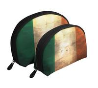 Cartoon mushroom Moon Cosmetic Bag, Travel Makeup Pouch, Portable Waterproof Cosmetic Pouch for Girls Women., Retro Irish Flag, One Size