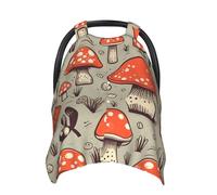 Cartoon Mushrooms Baby Car Seat Canopy Cover, Multi Use Breathable Nursing Breastfeeding Covers for Mom Soft Stroller Sun Shade Newborn Shower Gift