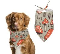 Cartoon Mushrooms Dog Bandanas Soft Cute Triangle Larges Scarfs for Pets Kerchief Print Pet Handkerchiefs for Small Medium Large Dogs Puppy Cats