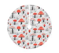 Cartoon Mushrooms Print Christmas Tree Skirt,New Year Winter Christmas Tree Decoration,Suitable For Family Parties