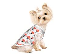 Cartoon Mushrooms print Dog Clothes T Shirts for Small Dogs Breathable Puppy Kitten Dog Shirts for Pet Dogs Cats