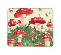 Cartoon Mushrooms Printed Gaming Mouse Pad 10.3x8.3 Inches, Non-Slip Rubber Base Laptop Mousepad Desk Mat with Stitched Edges for Gamer, Office, Home