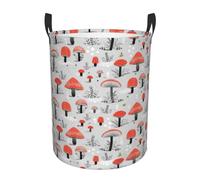 Cartoon Mushrooms Printing Personalized Circular Dirty Clothes Hamper – Standable Design, Works In Bathroom & Closet