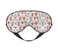 Cartoon Mushrooms Printing Reversible Design Sleep Mask, Ideal for Camping, Meditation & Shifts, Snug Fit,No Light Leakage