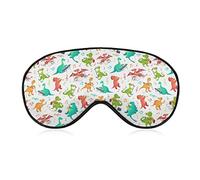 Cartoon Music Dinosaurs Pattern Sleep Eye Mask Soft Sleep Cover Blindfold Sleeping Mask Cover for Sleep Travel