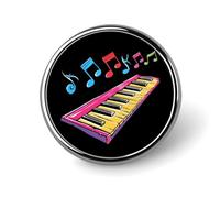Cartoon Music Notes Piano Keys Round Badges Personalized Button Brooch Lapel Pins for Clothing Decoration