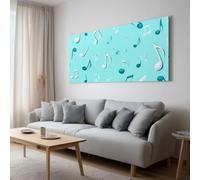 Cartoon Musical Note Music Symbol Canvas Wall Art, Artwork Canvas Minimalist Decorative Painting Poster Prints for Living Room Bedroom Kitchen Office Home Wall Decor 120 x 60 cm Unframed