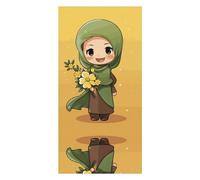 Cartoon Muslim Girl Beach Towels Extra Large, Quick Dry Absorbent Multipurpose, Oversized Beach Towel, Sand Free Foldable Lightweight, Travel Towel, For Beach Pool Camping Travel Vacation, 63x31.5 in