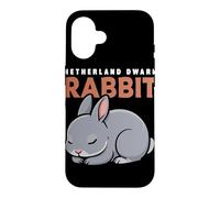 Cartoon Netherland Dwarf Rabbit Animal Lover Cute Rabbits Case for iPhone 16
