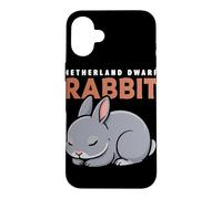 Cartoon Netherland Dwarf Rabbit Animal Lover Cute Rabbits Case for iPhone 16 Plus
